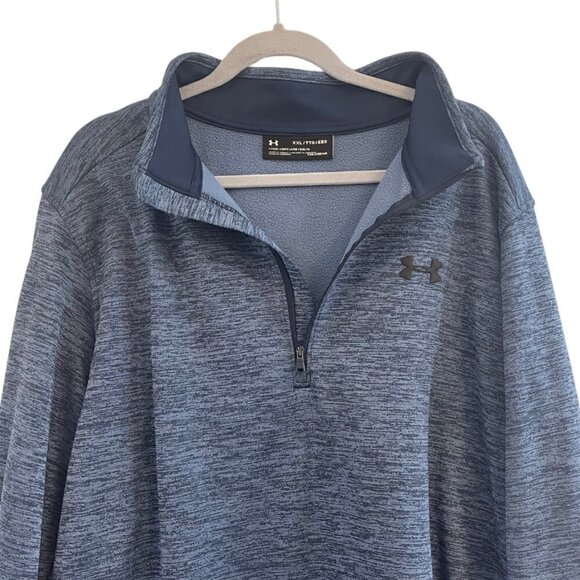 Men's Under Armour Blue 1/2 Zip Fleece Size XXL - Picture 2 of 5